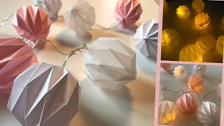 DIY Origami String Lights| Origami Lantern Tutorial | Home Decorating Idea