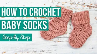 How to Crochet Baby Socks | Step by Step | Fast and Easy