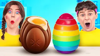 Wyzwanie: czekolada vs kolory | - tajemnicze jajo niespodzianka od 123 GO! CHALLENGE