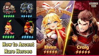 How to ascent Rare hero Craig & Elvira into Unique in Guardian Tales