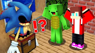 This SONIC.EXE Hide inside the Chest and Attack Maizens in Minecraft - Minecraft challenge