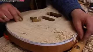Tutorial Ep 3 - How to Carve a Les Paul Style Guitar Top by hand - finishing gouges/thumb planes.