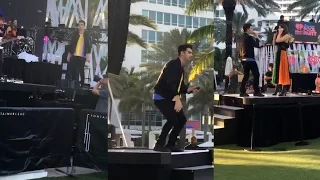 DNCE & Hailee Steinfeld during soundcheck at the iHeartRadio Summer Pool Party