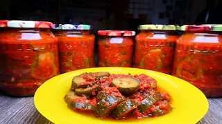 Салат из Огурцов на Зиму. Самый вкусный! Огурцы получаются очень хрустящие!