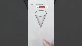 3D Drawing Floating Cone for beginners|3D illusion floating Cone #shorts #youtubeshorts #illusion