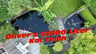 Oliver‘s grandioser 53000 Liter Koi Teich mit 12000 Liter Filter!