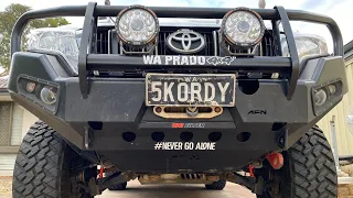 Outback Armour “Expedition Pack” lift kit installed on my 2014 Toyota Landcruiser Prado 150 series.