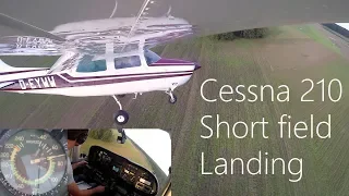 Cessna 210 short field landing