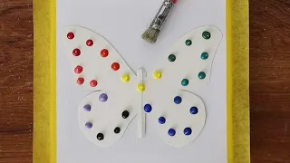 Easy & Simple Butterfly Acrylic Painting For Beginners Using Stencil Brush｜Satisfying Relaxing #346