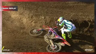 Hunter Lawrence crash | Race 2 | Monster Energy FIM Motocross of Nations 2023 #MXGP #Motocross