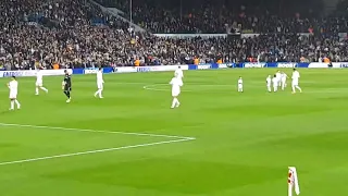 Leeds United vs Bournemouth. Leeds fans sing marching on together and also Remembrance Day 5.11.22