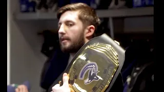 Kyle Burroughs Gives the Canucks Championship Belt to...