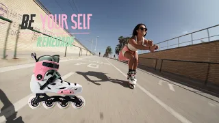 Skating around the beach with her new Be Yourself Skates