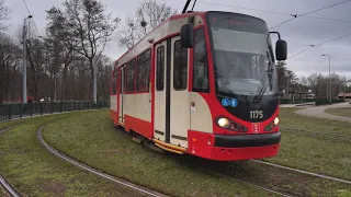 Poland, Gdańsk, tram 2 ride from Lawendowe Wzgórze to Jelitkowo