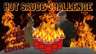 ALMOST THREW UP!! | HOT SAUCE CHALLENGE BEER PONG EDITION