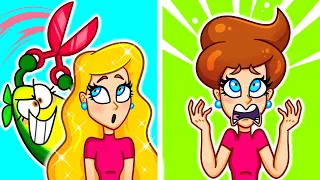 My First Haircut || Long Curly Hair vs Short Straight Hair || Funny Situations by Avocado Couple