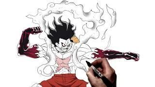 how To Draw Luffy Snake Man | Step By Step | One Piece