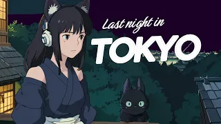 Lofi cat - Last night in Tokyo [Ghibli style/piano/chill] 😺