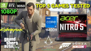 Acer Nitro 5 i5 + 11th Gen 11400H & RTX 3050 - Test in Top 5 Games in 2023