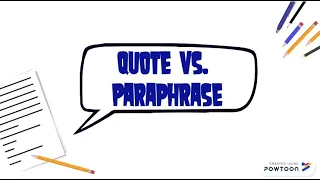 Quote vs. Paraphrase: Using Research Effectively