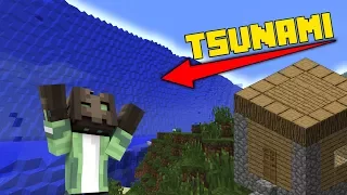 🌊¡TSUNAMI VS MINECRAFT'S HOUSE!🌊 - TSUNAMI CHALLENGE MINECRAFT! HOW TO SAVE FROM A TSUNAMI?