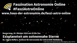 Exoplaneten um sonnennahe Sterne - Sabine Reffert bei #FasziAstroOnline