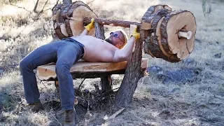 @buffdudes Built A Bench Press From A Tree