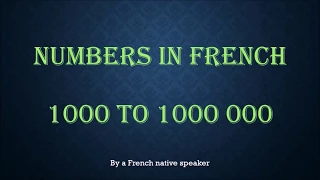 French numbers 1000 to 1000000