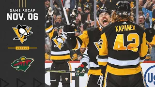 GAME RECAP: Penguins vs. Wild (11.06.21) | Kasperi Kapanen’s Hat Trick