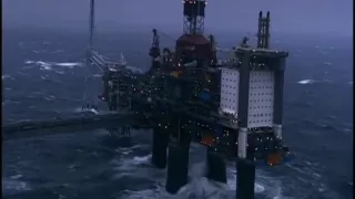 Helicopter landing on offshore oil platform