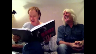 Angus Young Cliff Willams receives Jørgen Angel Classic Rock Photoes of Angus 77