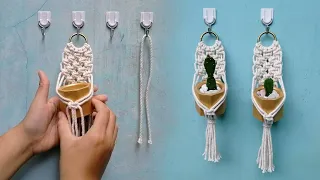 Mini Macrame Plant Hanger for Beginners | Mini Simple Macrame Wall Hanging