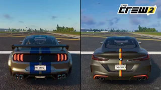 The Crew 2 | Ford Mustang Shelby GT500 2020 vs. BMW M8 2019 Sound and Performance Comparison