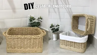 FAÇA VOCÊ MESMO - COMO FAZER CESTA ORGANIZADORA IGUAL AS DE LOJA #DIY