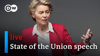 Ursula von der Leyen addresses the European Parliament in her second State of the Union speech