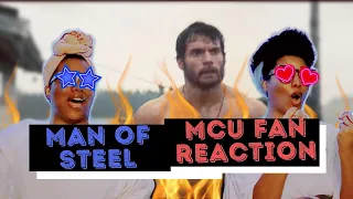 MCU Fans React To MAN OF STEEL! First Time Watching! We Were Not Ready For Henry Cavill!
