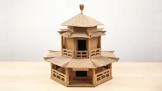 Amazing  How to make a Chinese ancient  building from Cardboard - Simple DIY