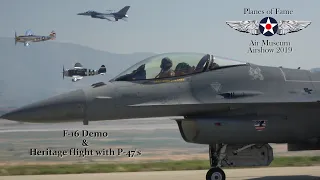 Planes of Fame airshow 2019 'F-16 demo flight & P 47 Thunderbolt Heritage flight'