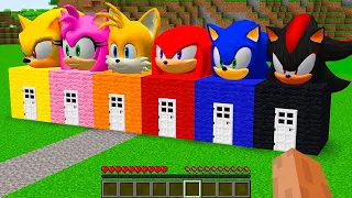 What INSIDE HOUSE SONIC! SUPER SONIC! SHADOW SONIC! KNUCKLES! TAILS in Minecraft Compilation #sonic