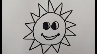 How to draw mr sun easy step by step.