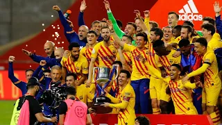 LEO MESSI LIFTS THE TROPHY!!(BARCELONA COPA DEL REY CELEBRATIONS)🔵🔴