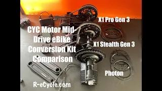 CYC Photon, X1 Stealth, X1 Pro Mid-drive E-Bike Motor Comparison