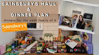 £136 SAINSBURYS FOOD HAUL| prices, meal ideas, dinner plan, food shopping grocery haul, family of 6