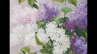 Живопись маслом. Букет сирени. Часть 2. Oil painting. Lilac.