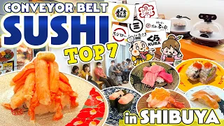 Shibuya Tokyo Conveyor Belt Sushi Restaurant TOP7 / Japan Travel Food Vlog