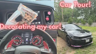 DECORATE MY CAR WITH ME + CAR TOUR #car #cartour #dodgecharger