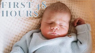 BABY'S FIRST 48 HOURS! bringing our newborn home & family meeting him for the first time *emotional*