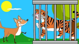 Bedtime story of The Wise Fox and Tiger in cage 2020 - new stories for kids