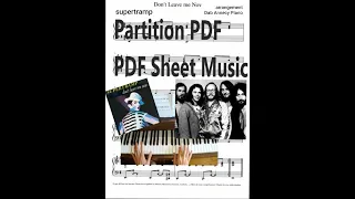 Supertramp "Don't Leave me Now" Intro (Tutorial + Partition PDF/Piano Score PDF Sheet Music)