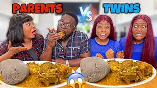 AMALA AND OKRA & OGBONO SOUP w ASSORTED MEAT (DARE OR DARE SPEED EATING CHALLENGE)